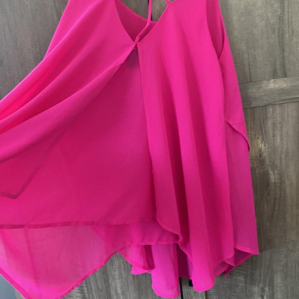 Daytrip Chiffon Flowy Pink Strap Tank Top Women’s Size Small - Picture 12 of 15